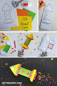A single base sheet of paper this textured card makes a great summer gift for any occasion. Diy Cutout Rocket Card Diy Thought