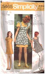 Simplicity 5465 Smock Dress Size 7 8j Bust 29 Used Sewing Pattern
