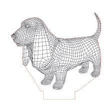 Basset Hound 3d Illusion Lamp Plan Vector File For Laser And Cnc 3bee Studio 3d Illusions 3d Illusion Lamp Illusions
