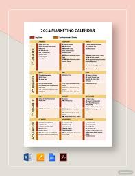 Marketing Calendar Template Word Google Docs Apple Pages Pdf In 2020 Marketing Calendar Template Marketing Calendar Calendar Template