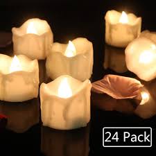 Cozeyat 24pcs Wax Drip Battery Operated Tea Lights Flameless Candle Flickering Led Candles With Petals For Dinner Table Setting Centerpiece Wedding Anniversary Birthday Party Christmas Decor
