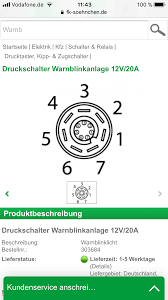 Hella blinkgeber blinkrelais 12v 6 polig 4dn008768 141 traktor 21w 2 1 1 8. Warnblinkschalter 7 Polig Wie Anschliessen Elektrik Deutz Forum