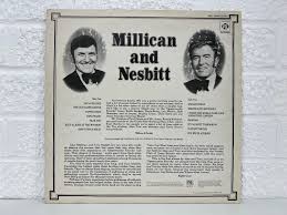 Álbum de Millican y Nesbitt Género Pop Folk Country Vinilo LP de 12"  Regalos de discos Colección de música vintage Dúo vocal británico