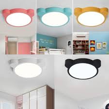 Black ring led ceiling flush light simplicity metal flush mount lamp with moon and star decor. Colorful Macaron Bear Flush Light Children S Play Area Acrylic Ceiling Fixture In Warm White Takeluckhome Com