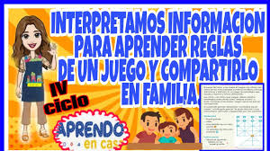 Por ejemplo un jugador dice en voz baja el abecedario y otro dice ¡ya! Interpretamos Informacion Para Aprender Reglas De Un Juego Y Compartirlo En Familia Iv Ciclo Youtube