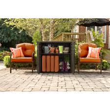 A large deck box is the ideal place to store gardening. Rubbermaid Decorative Patio Chic Weather Resistant Outdoor Storage Cabinet Black Oak Amazon Ae Patio Lawn Garden