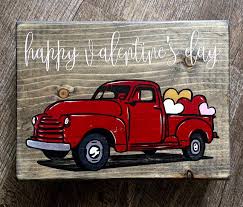 Red Truck Valentine Shelf Sitter Red Truck Valentine Truck Crafts Valentine Decorations Valentines Sign