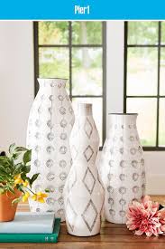 Ceramic Vases Are A Great Fit With Farmhouse Decor Ours Are Hand Molded And Hand Painted For An Authentic Ru Faux Floral Centerpiece Cream Throw Pillows Vase