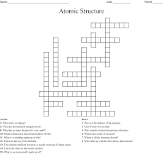 Structure atom worksheet unit atomic structure. Atomic Structure Crossword Wordmint
