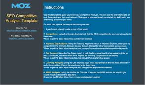 Guide To Seo Competitor Analysis Free Template Moz