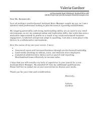 Assistant Store Manager Cover Letter Template Cover Letter Templates Examples