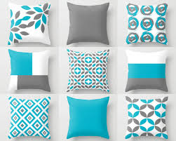 Throw Pillow Covers Scuba Blue White Grey Contemporary Decor Throw Pillow Cover Decorative Pil White Throw Pillows Decorative Pillow Covers Pillow Cover Design