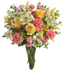 A garden plant with white, yellow, pink. International Flower Delivery Pink Yellow And White Bouquet