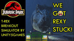 We Got Rexy Stuck Jurassic Park T Rex Breakout Simulator Youtube