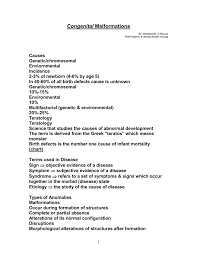 Malformations Congenital