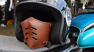 Leather Mask Flat 70 Dark Brown Motorcycle Mask Leather Mask Cafe Racer Mask Bobber Mask Bratstyle Mask Leather Mask Vintage Mask Boken Masken Motorrad Leder