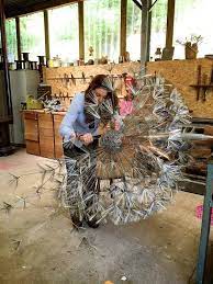 Giant Metal Dandelion Sculpture Wire Art Sculpture Garden Art Sculptures Metal Garden Art