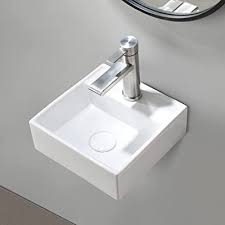 A vanity unit is an irreplaceable thing in any interior. Buy Bathroom Sink White Wall Mounted Sink Small Rectangle Wall Mount Bathroom Vessel Sink Modern Floating Or Countertop Porcelain Ceramic Washing Bathroom Lavatory Vanity Sink Online In Indonesia B08fdg25yc