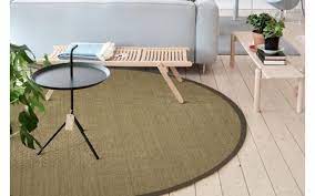 100 % sisal (latexwaffelrücken und baumwollbordüre) dicke, ca: Sisal Teppich Premium 13 Beige Rund Mit Hochwertiger Bordure Aus Baumwolle Floorpassion