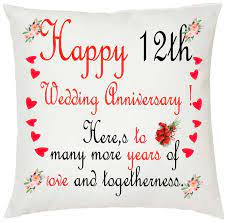 Here are some gift ideas to consider. Buy Juvixbuy Happy 12th Wedding Anniversary Printed White Cushion 12 Inch X 12 Inch With Filler Online At Low Prices In India Paytmmall Com