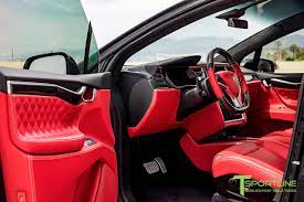 All black with figured ash wood décor as an interior color. Tesla Model X Dash Kit T Sportline Tesla Model S 3 X Y Accessories