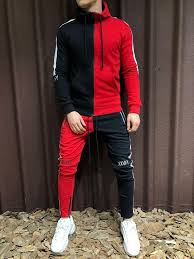 Black And Red Jeans Men Trendy Casual Wears For Men Casual Wear For Men Mens Outfits Tracksuit