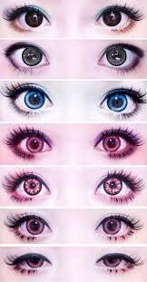 How to anime doll eyes + gradient lips using eyeshadow makeup tutorial. Different Circle Lenses I Love The Eye Makeup 1 Fantastic Way Match Your Eye Color With Cosmetic Colored Contact Lens C Anime Makeup Eye Art Kawaii Makeup