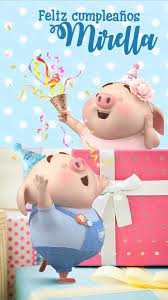 Pin By Dany Creation On Felicidades 2 Happy Birthday Pig Happy Birthday Wallpaper Pig Wallpaper