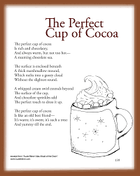 Children S Poem About The Perfect Cup Of Cocoa Great For School And Classroom Activities Sensory Language Common Poetry For Kids Childrens Poems Kids Poems