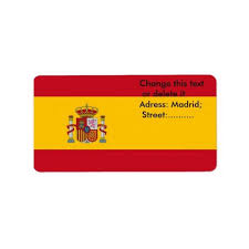 Custom Label With Flag Of Spain Zazzle Com Custom Labels Custom Address Labels Personalized Custom