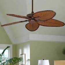This tropical palm fan measures 52 inches with wide leaf blades. Tropical Ceiling Fans Overhead Palm Leaf Bamboo Blade Fans Delmarfans Com