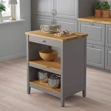 It comes with a durable bamboo workbench. Tornviken Kitchen Island Grey Oak 72x52 Cm Ikea