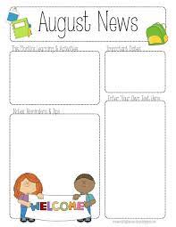 August Printable Newsletter For All Grades Teacher Newsletter Template Preschool Newsletter Newsletter Template Free