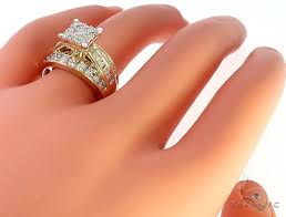 If her engagement ring is white gold, consider a rose or yellow gold enhancer for a little contrast. 14k Yellow Gold Diamond Square Head Cluster Ring 65537 Ladies Anniversary Fashion White Gold 14k Round Cut 1 75 Ct
