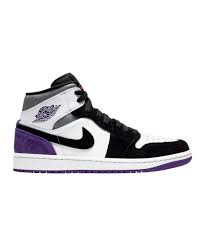 Nike air jordan 1 mid (white / gym red / black)✓versandkostenfreie lieferung ab 70€ Jordan Air 1 Mid Se Weiss Lila F105 Lifestyle Freizeitschuh