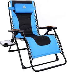 Here's the best way to clean your lawn chairs: Amazon Com Lounge Chair 350 Lbs Support Zero Gravity Napping Patio Chair Padded Adjustable Folding Lawn Chair Outdoor Chair With Cup Holder And Headrest For Garden And Porch Blue Furniture Decor