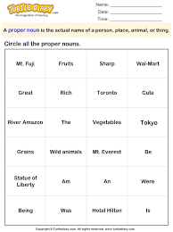 Some of the worksheets for this concept are concrete and abstract nouns work, name reteaching common noun common and names any person, common and proper nouns, directions write the names of your classmates and teacher, common and proper nouns, , nouns cut outs wbtmb, common and proper nouns. Circle The Proper Nouns Worksheet Turtle Diary