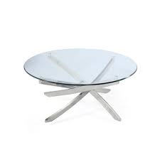 Zila Cross Legs Coffee Table Glass Cocktail Tables Round Cocktail Tables Glass Top Coffee Table