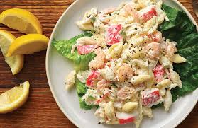 This seafood pasta salad recipe calls for penne' pasta for eye appeal and two other very nutritious ingredients: Seafood Salads Don S Prepared Foods