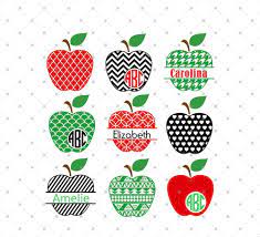 Download Patterned Apple Monogram Frame Svg Files Bundle