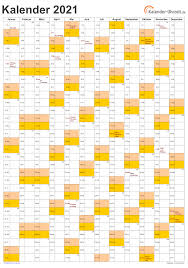 Jahreskalender 2021 mit feiertagen und kalenderwochen, hoch & quer. Kalender 2021 Zum Ausdrucken Kostenlos