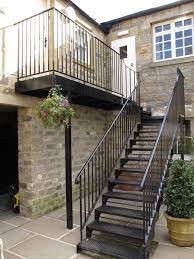 Uk Open Riser External Staircase Wrought Iron Staircase Staircase Outdoor