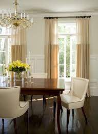 Blue sheer curtains geometric linen look semi transparent voile grommet solid window curtains for living dining room bedroom 52x63 inch set of 2 panels. William Hefner Architecture Interiors Landscape Dining Room Curtains Dining Room Windows Dining Room Design