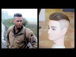 Brad Pitt Fury Men S Haircut Tutorial Thesalonguy Youtube