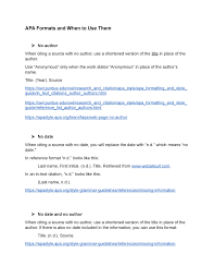 This page gives basic guidelines for formatting the reference list at the end of a standard apa research paper. Apa Formats And When To Use Them Studocu