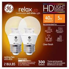 Hampton bay offers support and sells products through home depot. General Electric 2pk 40w Relax White Hd Equivalent A15 Ceiling Fan Led Light Bulb Target