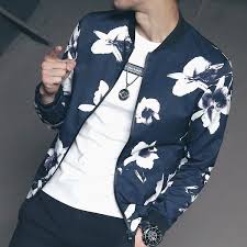 2018 Men S Fashion Leisure Slim Jacket Korean Floral Printed Coat Wish Urban Fashion Mens Fashion Urban Mens Outfits