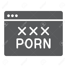 Pornグリフアイコン、大人、ブラウザサイン、ベクターグラフィックス、白い背景上の固体パターン、eps 10。のイラスト素材・ベクター Image  134686681