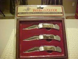 Set includes 8inch chef knife, 55inch serrated utility knife, 35inch paring knife. Winchester Knife Set Image On Imged