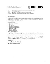 Maybe you would like to learn more about one of these? 4851 Medical Telemetry Patient Worn Device Cover Letter Cpy Philips Medical Systems North America